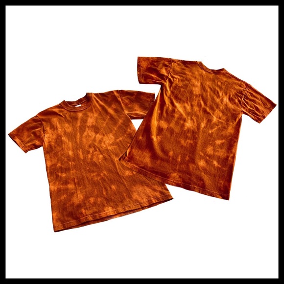 🆕Reverse Tie Dye Custom Made Sweet Orange T-shirt - Picture 3 of 8